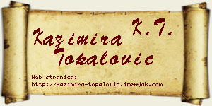 Kazimira Topalović vizit kartica